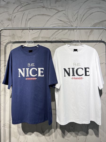 

luxury brand bale oversized nc be nice printed t-shirts ia loose fit tee women tags couple paris loose cotton t-shirt, White;black