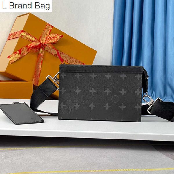 

l bag designer mens bag m81124 mens classic black floral shoulder bag vintage portable crossbody bag mens leather clutch bag temperament wal