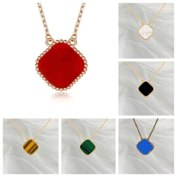 

van lucky motif 18k gold plated necklaces luxury designer necklace flowers four-leaf clover cleef fashional pendant necklace wedding party d, Silver