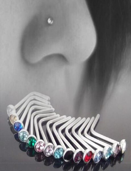 

100pcs punk style piercing nose lip body jewelry for man women studs 18mm stainless steel body piercing jewelry7201087, Silver