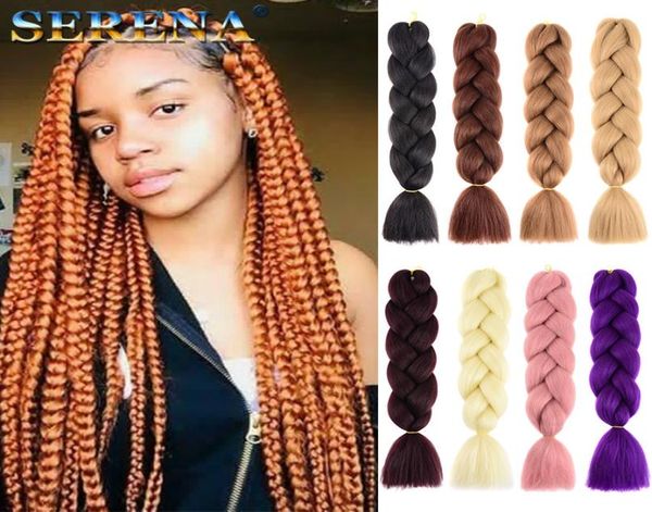 

whole kanekalon jumbo braiding hair synthetic 24inch braiding hair extensions crochet 100g pcs braids hair bulk wholesal2562804, Black