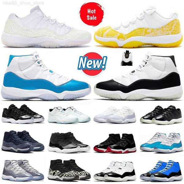 

desinger jumpman 11 basketball shoes cherry 11s sneakers cool grey cement gamma blue midnight navy concord yellow snakeskin men women outdoo, Black