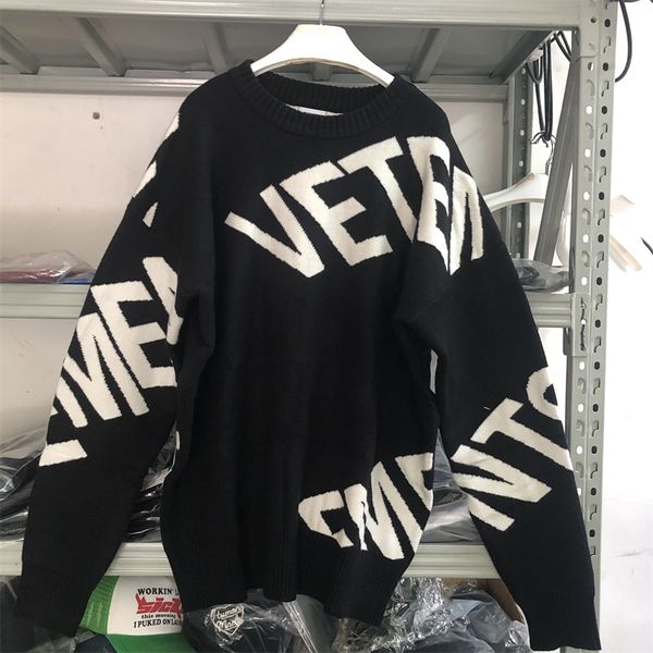 

black knitted sweater men women casual sweatshirts real pics