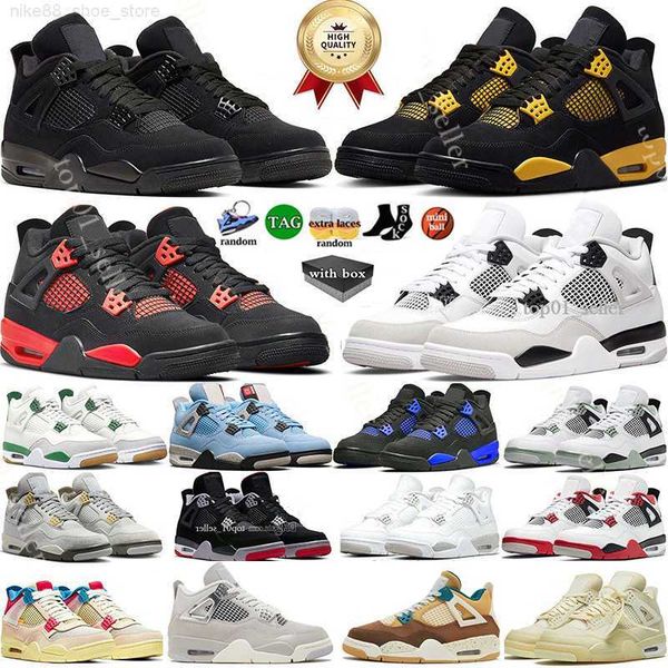 

with box 4 basketball shoes for men women 4s frozen moments cacao wow red thunder military black cat pine green university blue cool grey wh
