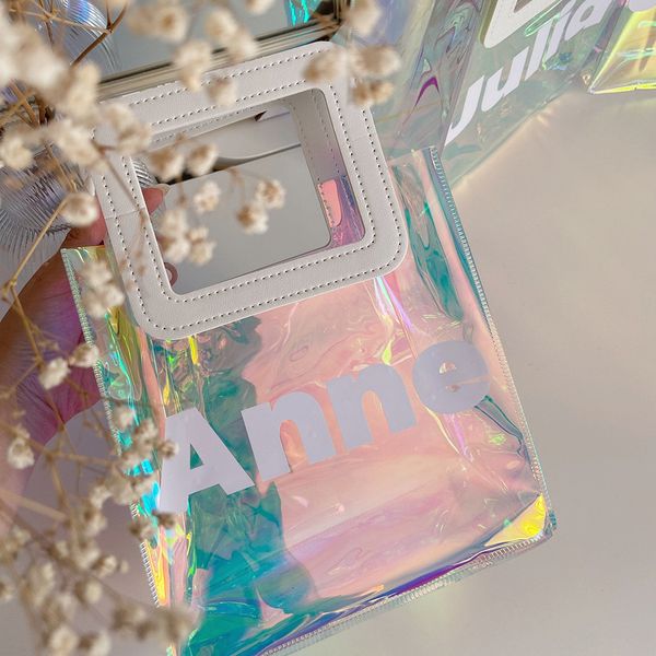 

evening bags personalise custom bridesmaid gifts bag neon transparent tote bachelorette beach party gift bridesmaid proposal holographic bag
