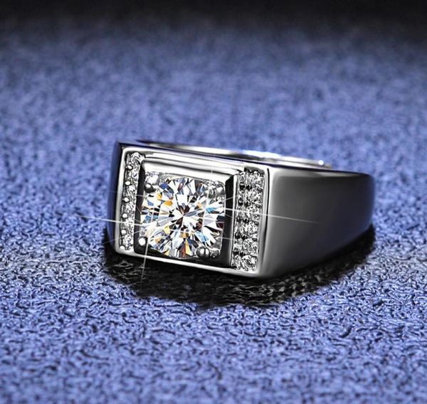 

excellent cut color good clarity moissanite ring men silver 925 platinum wedding jewelry9342123, Slivery;golden