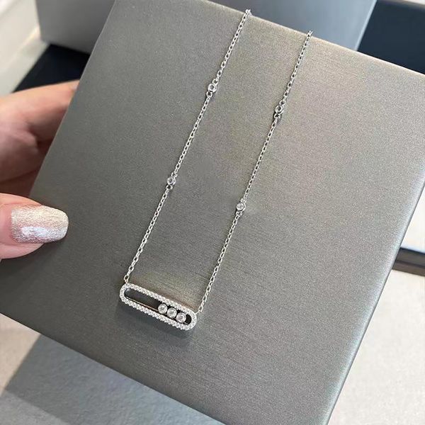 

pendant necklaces classic 925 sterling silver 14k gold plated zircon necklace for women moving diamonds exquisite gift 230801