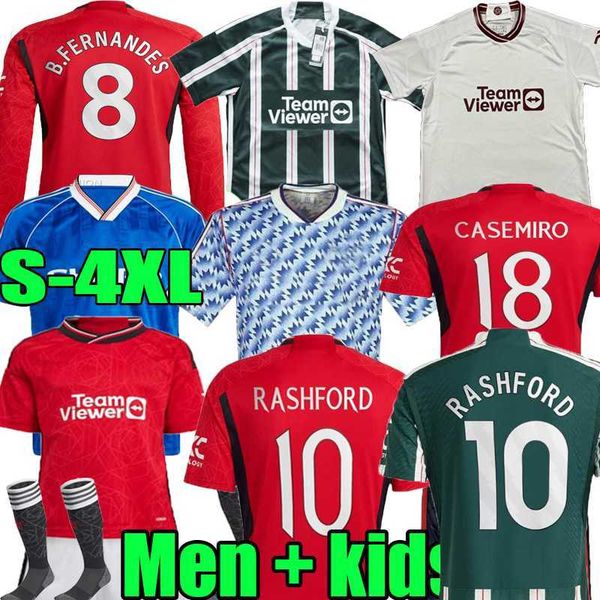 

xxxl 4xl sancho 23 24 soccer jerseys antony martinez rashford casemiro 2023 2024 away football shirt mans utds third martial 88 1990 92 b.fe, White;black