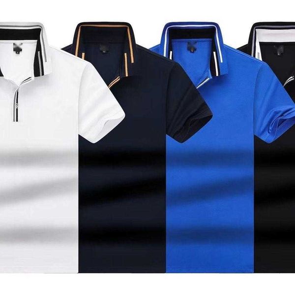 

2023 new boss men's business casual polo short sleeve polo shirt summer rib collar versatile t 8kf1, White;black