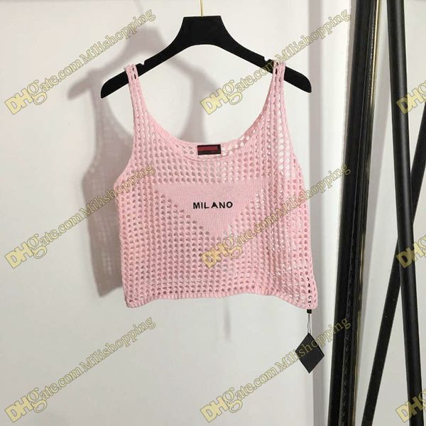 

hollow vests tanks fashion letter embroidery vest summer breathable designer classy girls sling clothing, White