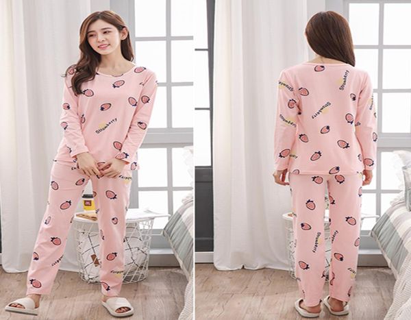 

cute women clothes summer womens pajamas sets longsleeved sleepwear suits girl fashion casual outerwear sleepwear night suit5023880, Black;red