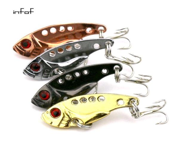 

infof 100pcs fishing lure blade metal vib bait with 10 hooks fishing tackle spoon lures vibe baits2573560