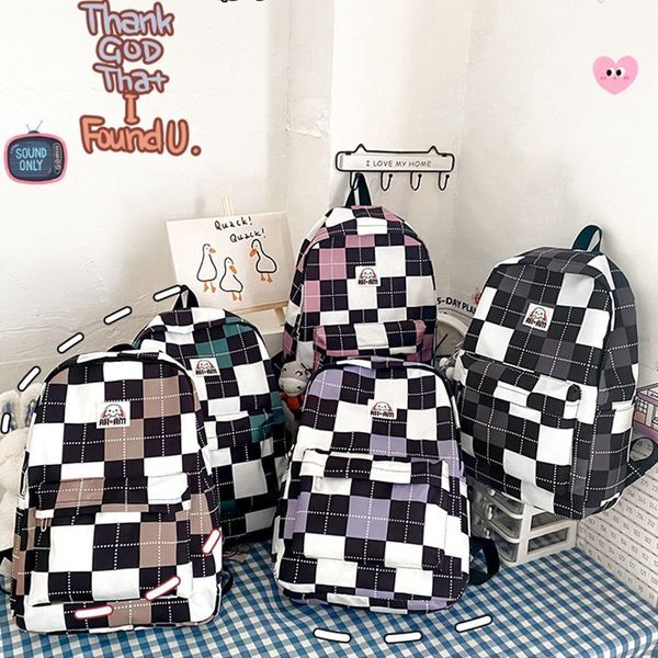 

school bags plaid campus lightweight high girl capacity handbag schoolbag shoulder bag backpack 230801