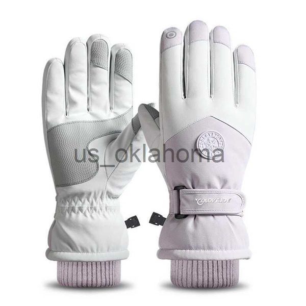 

ski gloves women's waterproof ski gloves touch screen anti slip gloves outdoor sports riding warm gloves female pink bike running glove