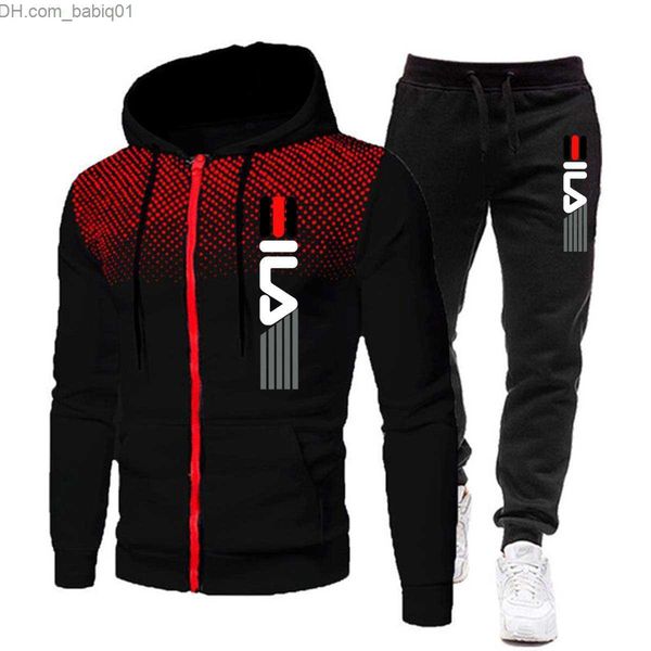 

men's tracksuits autumn men's tracksuit suit zipper hoodie +pants 2 piece set men clothing jogging sports set casual fitness gym s, Gray
