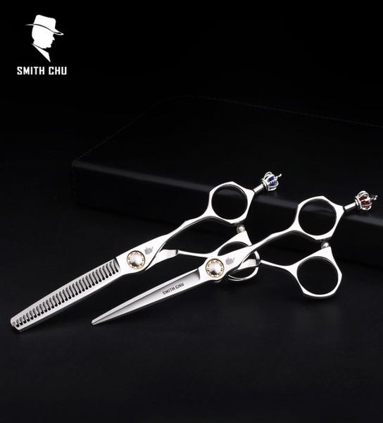 

smith chu crown xl156 6 inch 440c stainless professional salon barbers thinning scissors hairdress scissors sets8718167