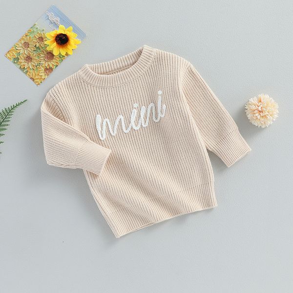 

pullover est baby sweater toddler girls boys knitted clothes winter long sleeve crew neck letters warm knitwear for 230802, Blue