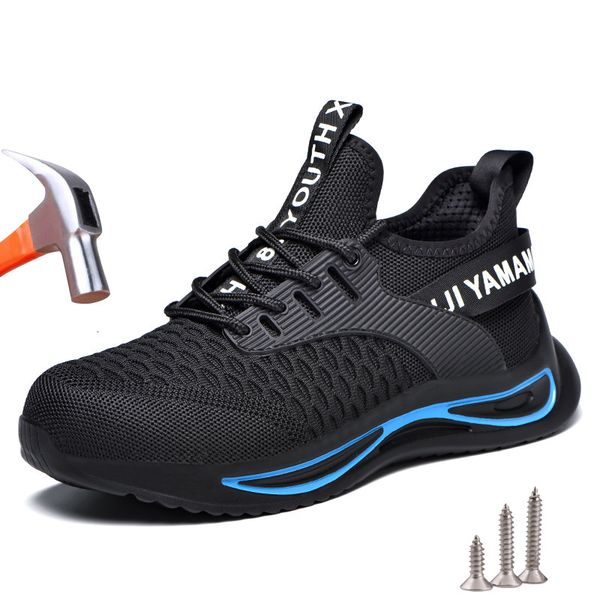

safety shoes men work safety shoes steel toe work sneakers women lightweight anti-piercing work boots industrial construction boots 230801, Black;brown