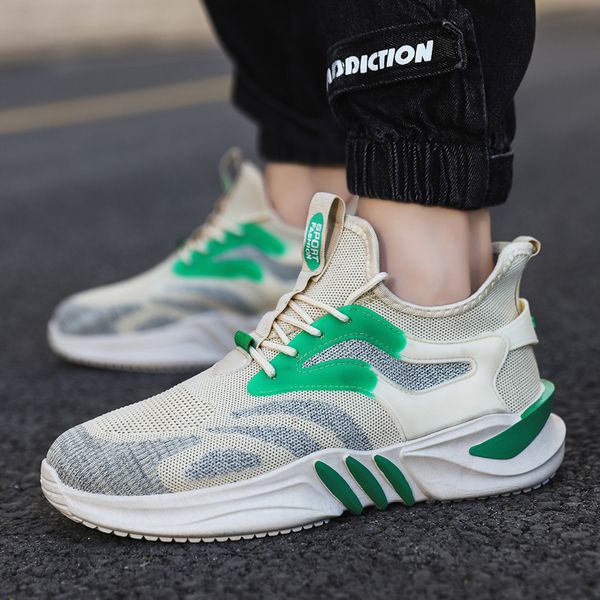 

men knit sneakers breathable running walking gym shoes hiking shoes men's sports designer shoe outdoor summer black blue men casual ite