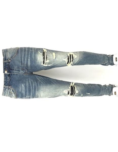 

fashion the new men and ms pants motorcycle jeans jeans custom punk rock private label lapel retro gradient gene hip hop jeans ar33752158, Blue