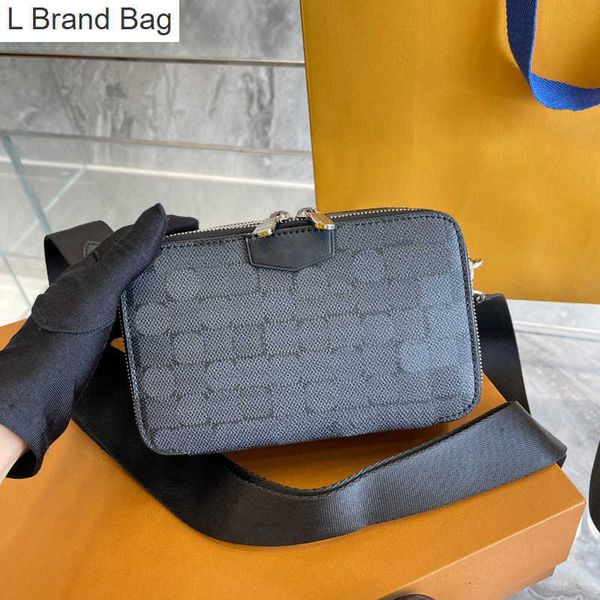 

l bag fashion shoulder bag crossbody bag designer mens retro print camera bag mini messenger bag temperament wallet card bag #80741 9q82, Black