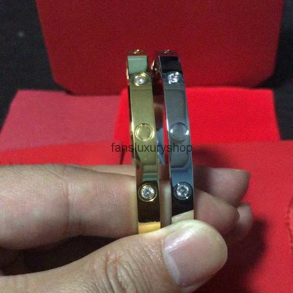 

316l tititanium classic bangles bracelets for lovers wristband bangle rose gold couple bracelet for valentine's day with box 15-22cm, Black