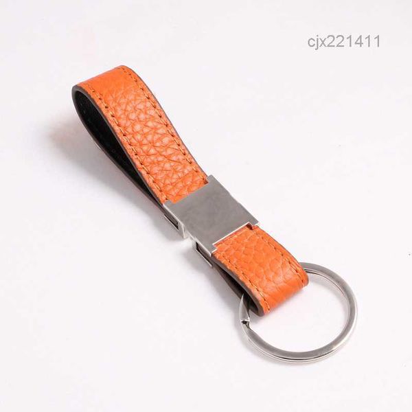 

fashion keychain designer key leather stainless steel keyring white silver black ig4o