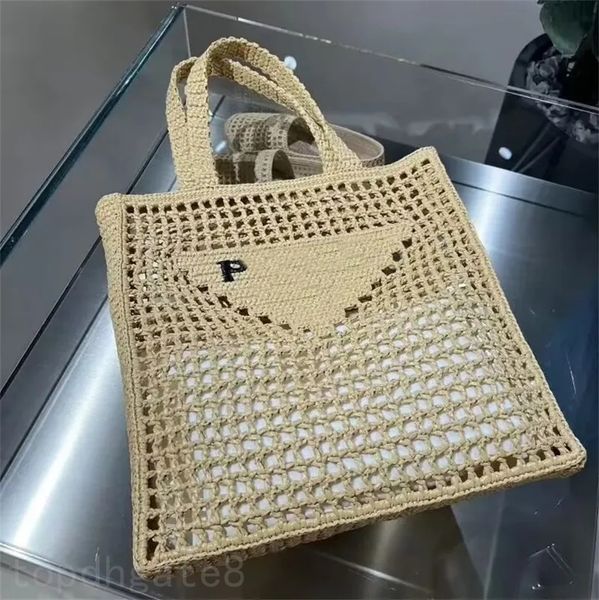 

holiday straw shoulder bags designer pochette raffia tote bag porous summer lady beach tiktok popular stylish leisure summer bags letter tri