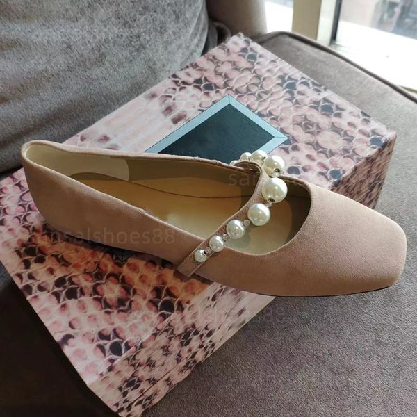 

ballet flats designer shoe pearl heels pumps dress shoes suede leather flat heel slip on ballerina flats sandles fashional women loafers pea, Black