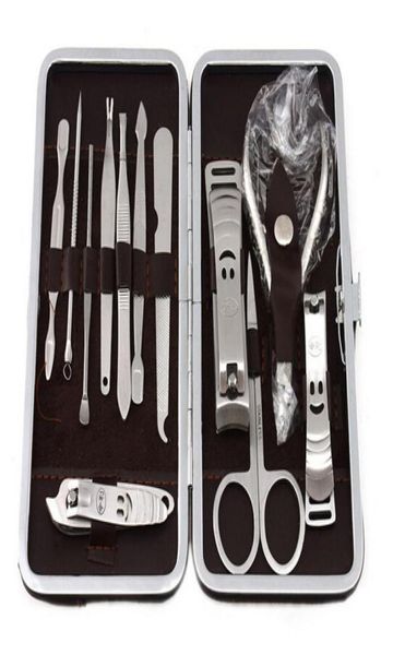 

fashion 12 in 1 pcs nail clipper kit nail care set pedicure scissor tweezer knife ear pick utility manicure set tools6064015