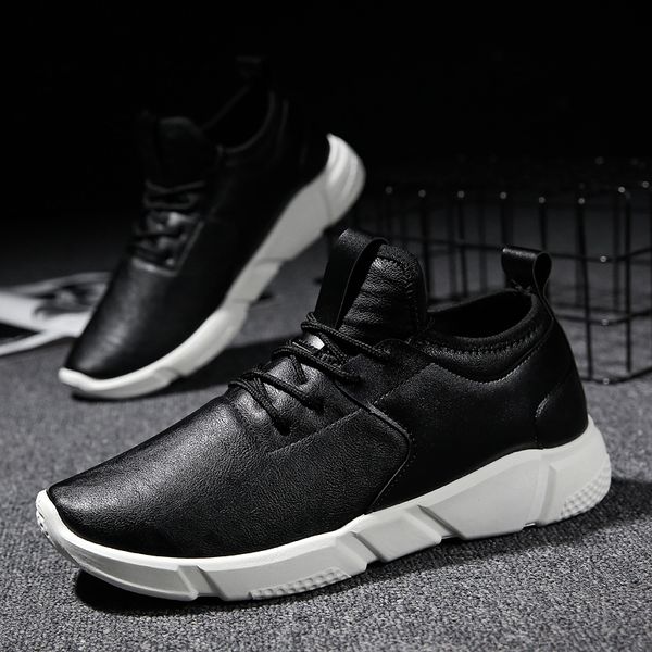 

fashion new men casual shoes leather factory wholesale and retail outdoor hiking shoes black gray deisgner mens trainers leather platform sn