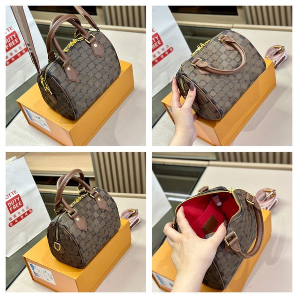 

speedy handbags women shoulder bag classic check tote boston pillow handbag luxury messenger bag lady tote strap wallet dust bag purse desig