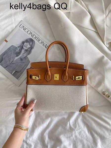 

canvas splice leather h ermess birkins totes bags canvas design sense versatile handbag luxury shoulder messenger fashion trend