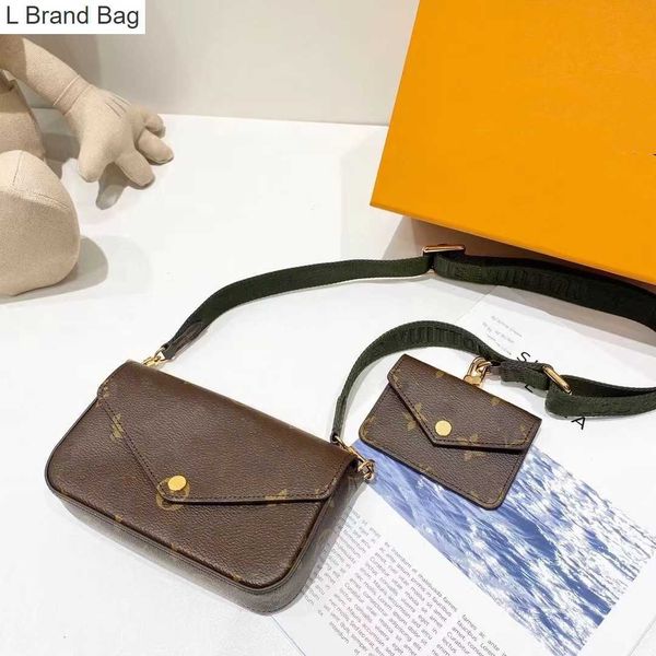 

l bag fashionable new women's bag card bag two piece shoulder strap yovs, Black