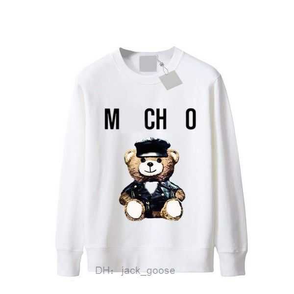 

designer moschino perfect oversized autumn womens sweater sports round neck long casual loose bear women hoodie plam 6 d6zz, Black