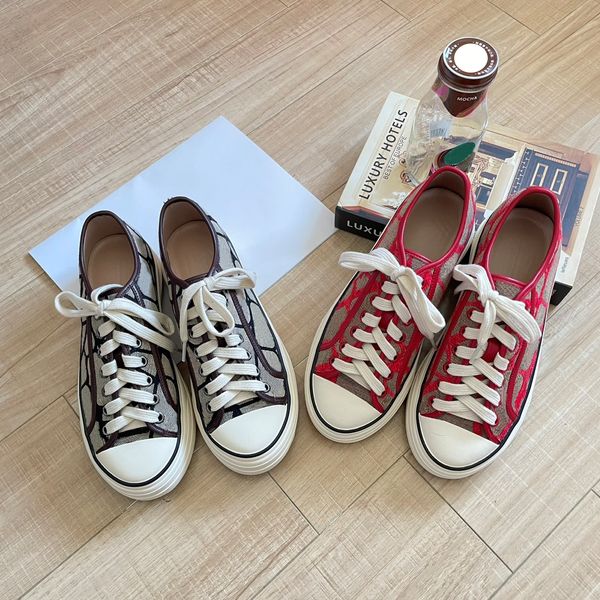

new toile inconographe totaloop low-sneaker casual shoes grey beige red black luxury womens platform sneakers outdoor trainers designer shoe