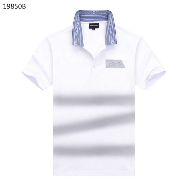

2023 new short sleeve t-shirt fashion business gentleman pure cotton polo shirt men's collar half casual nmvu u31x, White;black