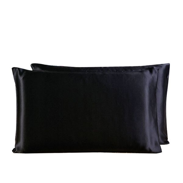 

new 51*66cm different color 16 mm 100 silk pillowcase, Black;white