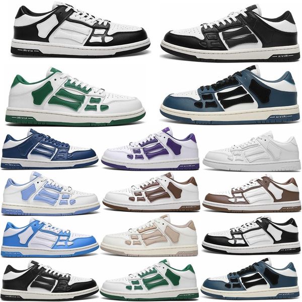 

designer running shoes men women skel low sneakers mens genuine leather sneaker black grey white green lilac orange lime red light blue luxu