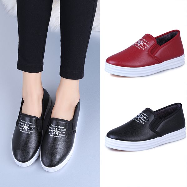 

leather black red low womens designer running shoes outdoor platform women fashion loafers sneakers trainers flats shoes for size eur 36-40