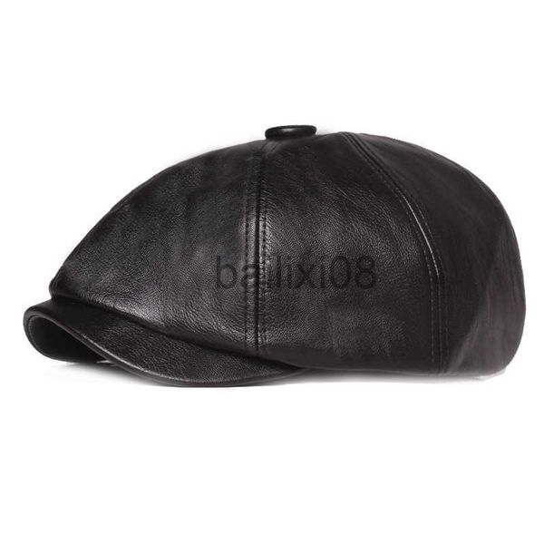 

stingy brim hats autumn and winter leather solid newsboy caps flat peaked cap men and women painter beret hats 129 j230802, Blue;gray