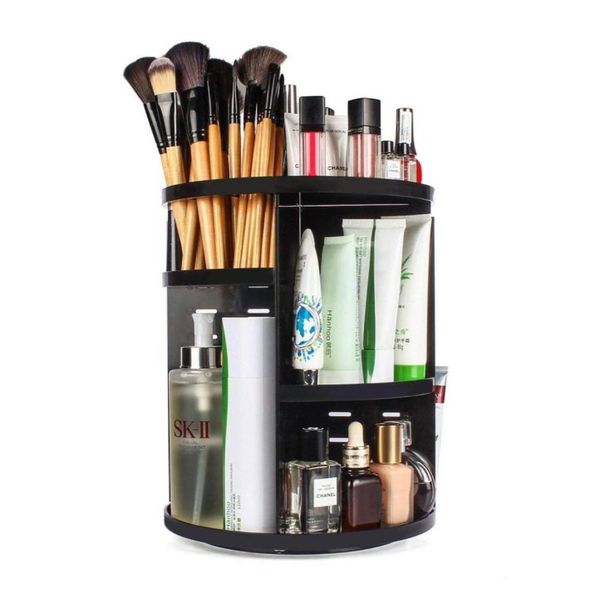 

360 rotating makeup organizer diy adjustable makeup carousel spinning holder storage rack large make up caddy shelf cosmetics bl855682528