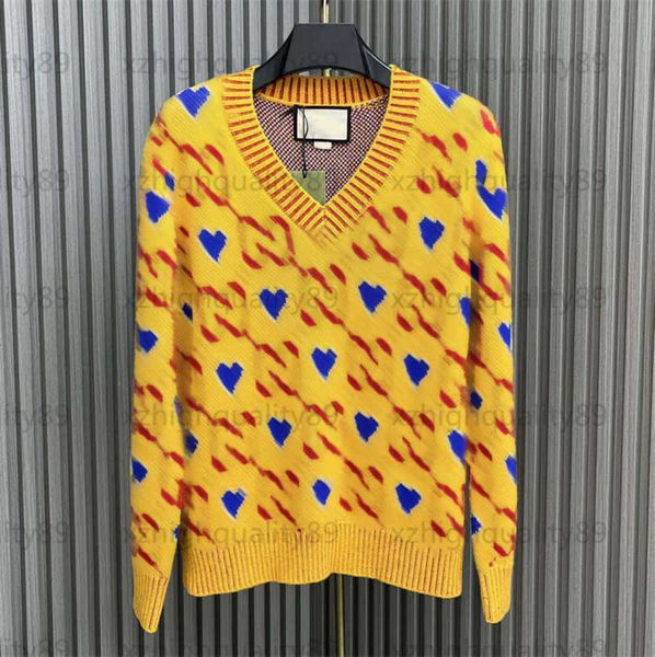 

designer sweater women knitwear fall knit letters patterns decoration color clash v-neck long sleeves warm cozy knits designers sweaters wom, White;black