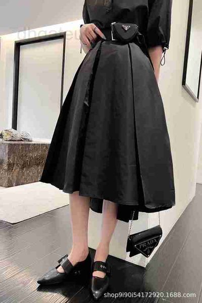 

skirts designer autumn new triangle bag large skirt umbrella letter logo temperament slim versatile half 7akv, Black