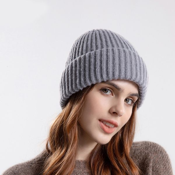 

fashion designer jewelry women's outdoor flanged knitted wool hat for warmth and ear protection versatile scarf, hat & glove sets whole, Blue;gray