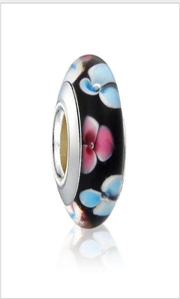 

25 sterling silver murano glass lampwork beads cherryflower on white fit european charms bracelet & necklace diy jewelry8732099, Crystal