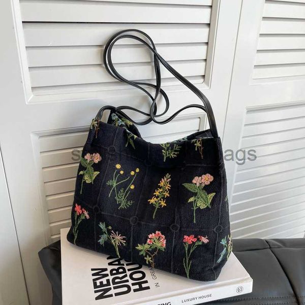 

shoulder bags hyloxyr 2022 vintage flower pattern shoulder bag women's cotton linen handbag fashion women's handbagstylishdesigner