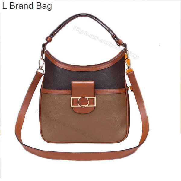 

l bag 5a pm hobo fashion shoulder bag daupe luxurys canvas handbag cross body designer armpit bags ladies genuine real leather handbags l074, Black