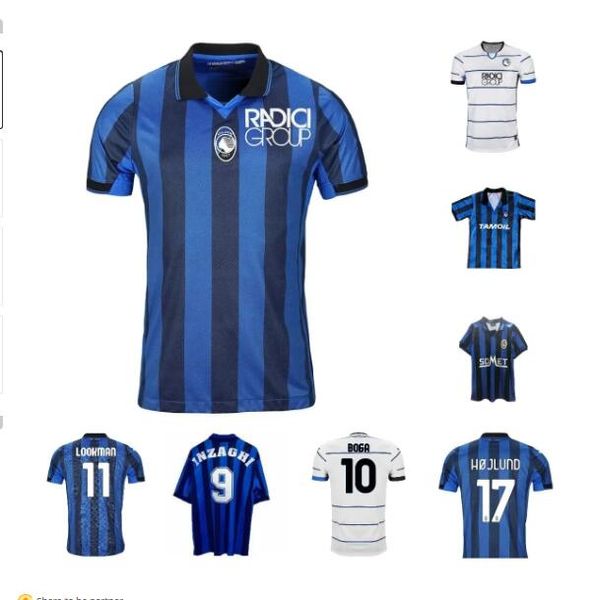 

23 24 atalanta fc soccer jerseys lookman 2023 2024 ilicic de roon duvan ata bc bergamasca maglia da calcio men kids 1991 96 97 retro footbal, Black;yellow