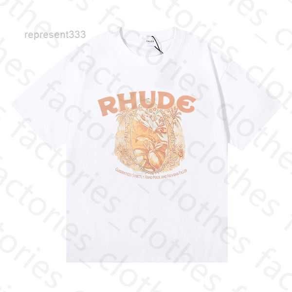 

2023 summer mens t-shirts womens rhudes designer shirts for men letter polos embroidery t shirt clothing short sleeve tshirt large tees siz, White;black